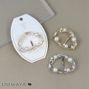ヘアカフ パール ストーン ウェーブ メタル ヘアポニー ポニーフック | OSEWAYA ヘアアクセサリー ヘアアクセ レディース 女性 大人 プレゼント ギ...
