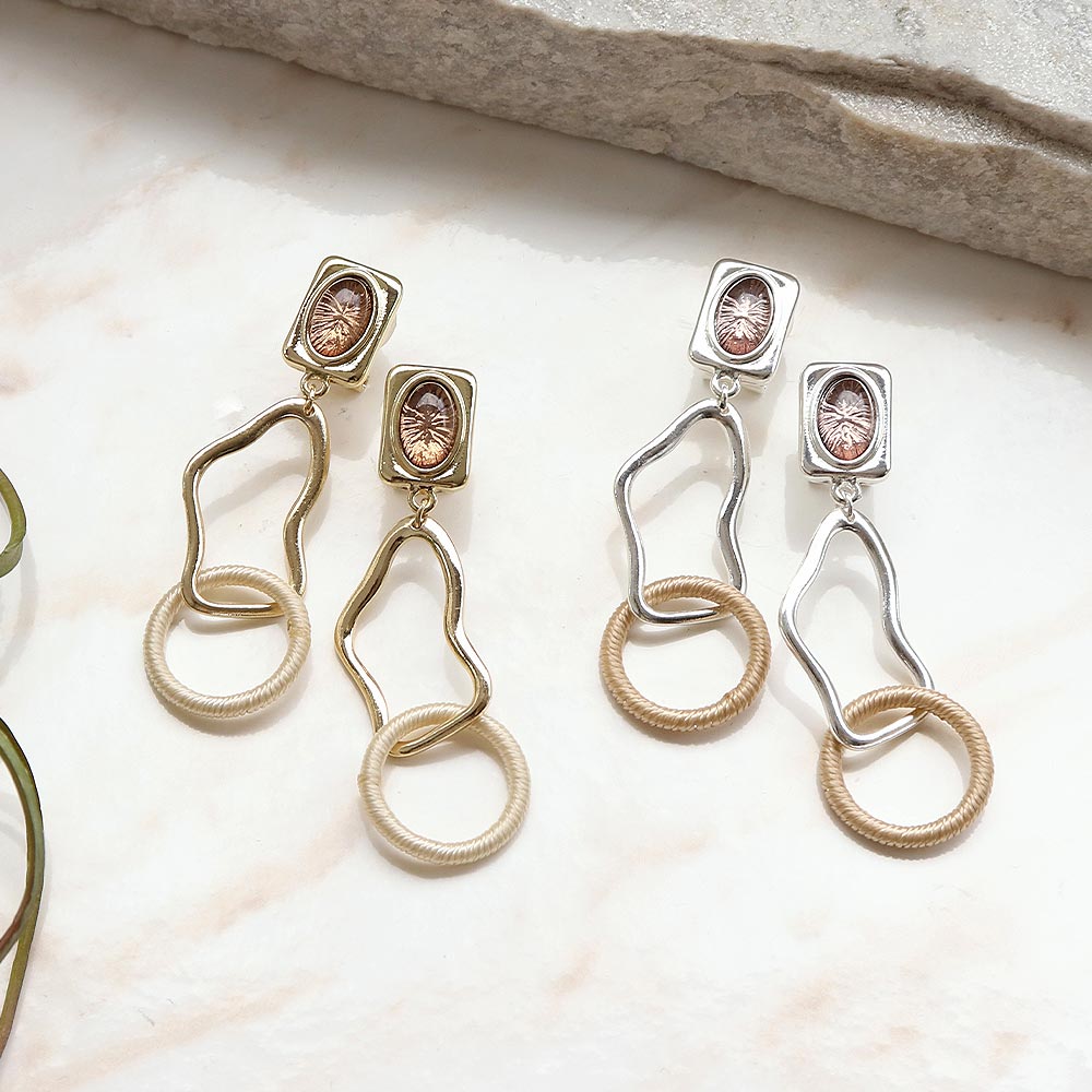 【送料無料】イヤリング ニッケルフリー ウェーブ チェーン コイル メタル アクリル クリップイヤリング | アクセサリー レディース 女性 大人 プレゼント ギフト 結婚式 誕生日 おしゃれ オシャレ かわいい 可愛い シンプル
