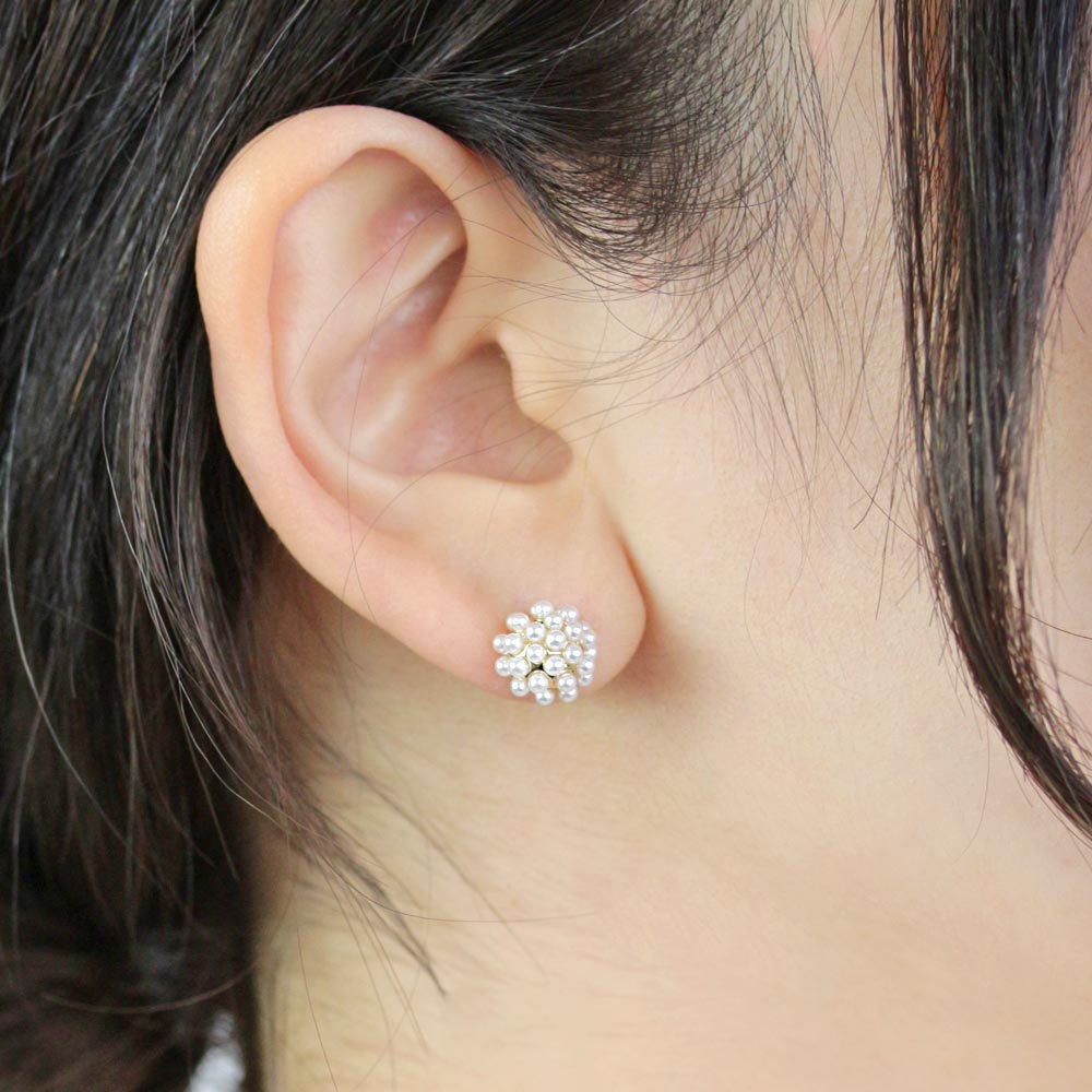 ピアス ミニ パール パヴェ ポストピアス | アクセサリー レディース 女性 大人 プレゼント ギフト 結婚式 誕生日 おしゃれ オシャレ 可愛い シンプル