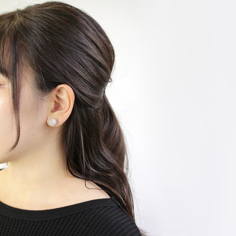 ピアス ミニ パール パヴェ ポストピアス | アクセサリー レディース 女性 大人 プレゼント ギフト 結婚式 誕生日 おしゃれ オシャレ 可愛い シンプル