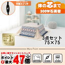 【直送】こたつ+うす掛け布団 3点セット【KOT-7350-75+ユイ75NB】グレイッシュホワイト/ノルディックブルー HAGIHARA 萩原【75×75】【...
