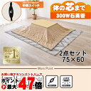 【直送】こたつ+うす掛け布団 2点セット【KOT-7312-7560NA+ビケ7560BE】ナチュラル/ベージュ HAGIHARA 萩原【75×60】【NCH-...