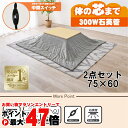 【直送】こたつ+うす掛け布団 2点セット【KOT-7312-7560NA+ビケ7560GY】ナチュラル/グレー HAGIHARA 萩原【75×60】【NCH-3...