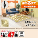 【直送】こたつ+うす掛け布団 2点セット【カルテス7560+スノウ7560SGR】ナチュラル/グリーン(丸) HAGIHARA 萩原【75×60】【MS-303...