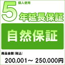 【クーポン配布中】【対象商品のみ】個人5年延長保証(自然故障)商品金額 税込200,001円～250,000円用【あす楽対応_関東】即納 (9999000..