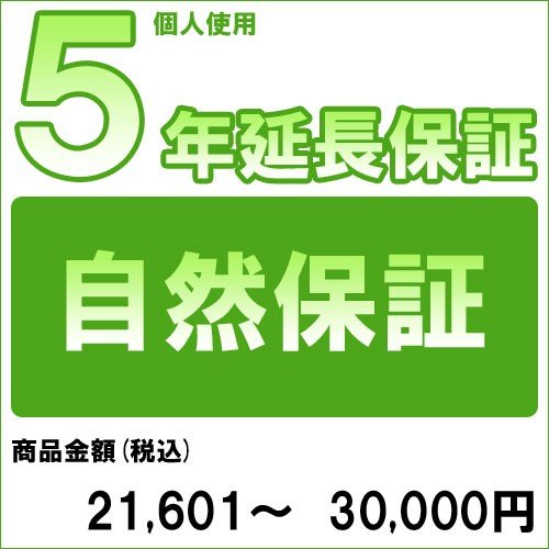 【対象商品のみ】個人5年延長保証(自然故障)商品金額 税込21,601円～30,000円用【あす楽対応_関東】(99990003-3)