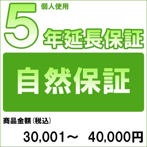 【対象商品のみ】個人5年延長保証 自然故障 商品金額 税込30 001円～40 000円用 99990003-4 