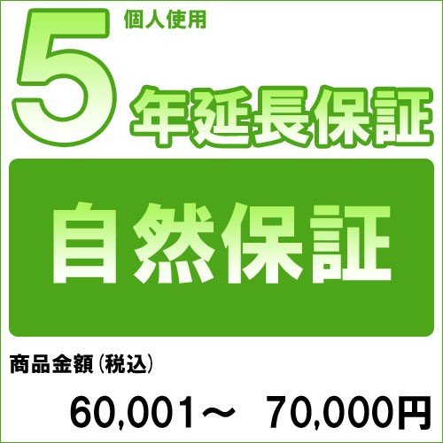 【お買い物マラソン】【対象商品のみ】個人5年延長保証(自然故障)商品金額 税込60,001円～70,000円用 (99990003-7)