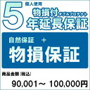 【300円オフクーポン残り僅か! 20代限定】【対象商品のみ】個人5年物損付延長保証(自然故障+物損 商品金額)90,001円〜100,000円用 (99990...