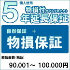 【クーポン配布中】【対象商品のみ】個人5年物損付延長保証(自然故障+物損 商品金額)90,001円～100,000円用【あす楽対応_関東】即納 (99990005-10)