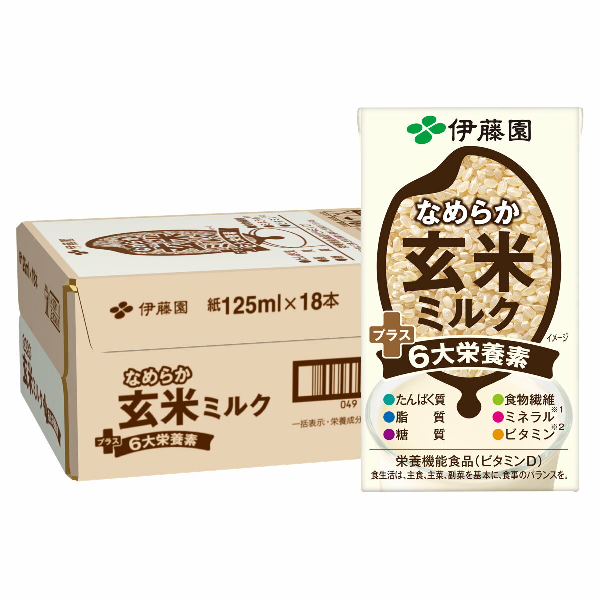 【お買い物マラソン】賞味期限24年9月以降 伊藤園 なめらか玄米ミルクプラス6大栄養素 125ml×18本【栄養機能食品】【宅配便送料無料】 (6057237)