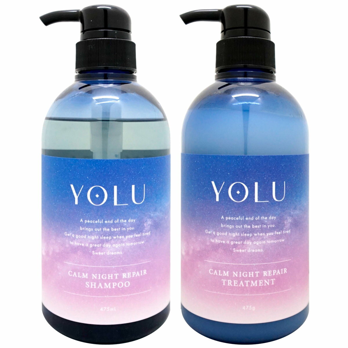 【セット】YOLU(ヨル) ナイトリペア シャンプー トリートメント 【カーム】本体 容量475ml 475g ナイトリペア スリークナイトケア ナイトケア ナイト セラミド ナイトキャップ 夜間美容【宅配便送料無料】 (6053338-set1)