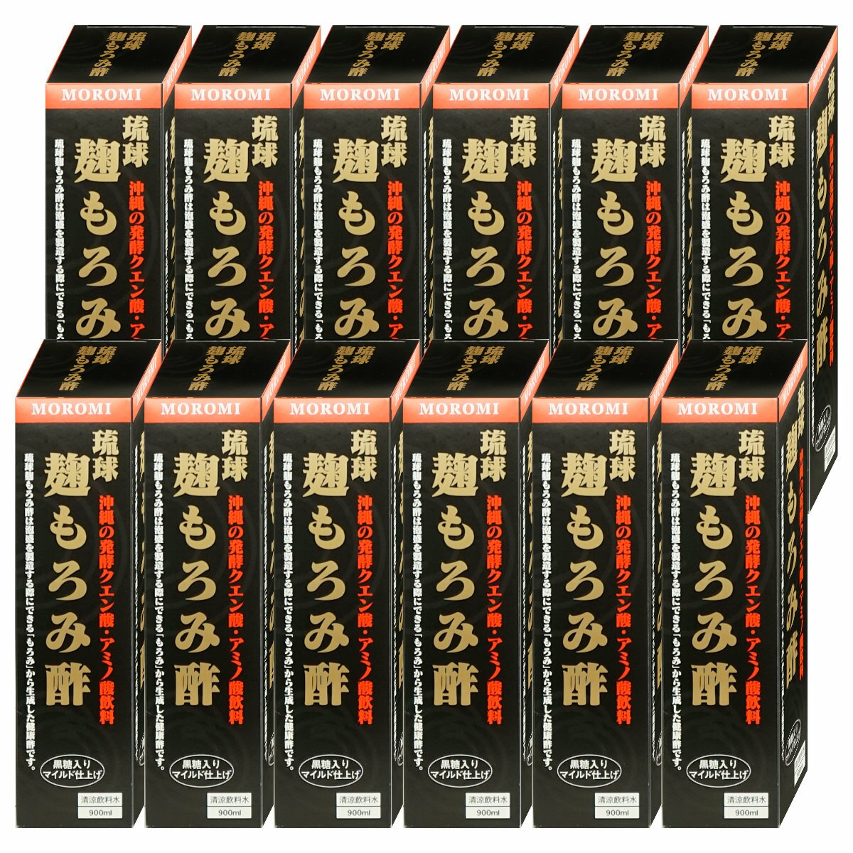 【ブラックフライデー】【セット】ユニマットリケン 琉球麹もろみ酢 900ml×12本 クエン酸 黒酢 沖縄 もろみ【宅配便送料無料】(6058642-set3)