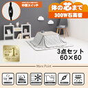 【お買い物マラソン】【直送】こたつ+うす掛け布団 3点セット【KOT-7350-60+ユイ60GY】グレイッシュホワイト/アイスグレー HAGIHARA 萩原【...