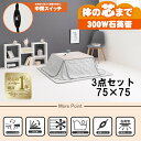 【最大400円OFFクーポン】【直送】こたつ+うす掛け布団 3点セット【KOT-7350-75+ユイ75GY】グレイッシュホワイト/アイスグレー HAGIHAR...