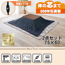 【最大400円OFFクーポン】【直送】こたつ+うす掛け布団 2点セット【KOT-7312-7560WN+ビケ7560NV】ウォールナット/ネイビー HAGIHA...