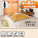【最大400円OFFクーポン】【直送】こたつ+うす掛け布団 2点セット【カルテス7560+ビケ7560YE】ナチュラル/イエロー HAGIHARA 萩原【75×...