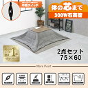 【最大400円OFFクーポン】【直送】こたつ+うす掛け布団 2点セット【アルテナ7560ANA+ビケ7560GY】アンティークナチュラル/グレーHAGIHARA...