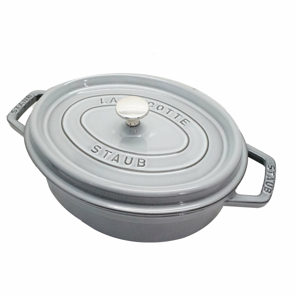 【お買い物マラソン】ストウブ Staub ピコ ココット オーバル 27cm 40500-276 グレー 日本語説明書付き【ホーロー鍋/調理器具】【シリアルNo付国内正規品/国内生涯保証書付】【宅配便送料無料】 (6043590)