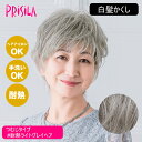 【最大400円OFFクーポン】【バレないウィッグ】プリシラ ST-004-TLGH 白髪かくしつむじタイプ #耐熱ライトグレイヘア【日本製耐熱ファイバー100% ヘアアイロンOK 手洗いOK】 【宅配便送料無料】 (6062086)