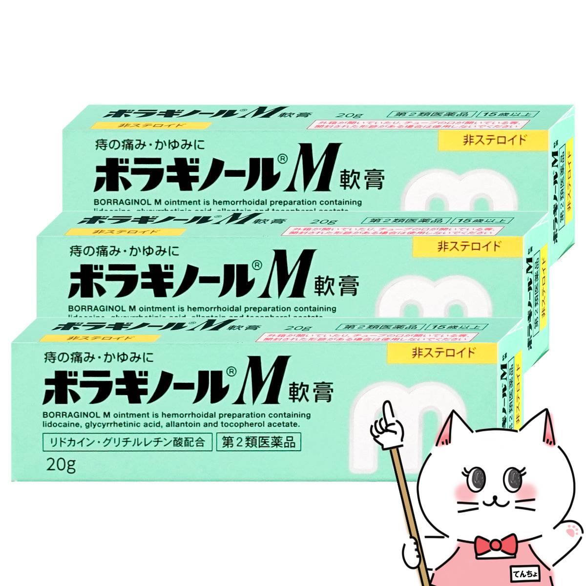 【第2類医薬品】【セット】ボラギノールM軟膏 20g×3個【痔の薬】【天藤製薬株式会社】【メール便送料無料】(6046171-set2)