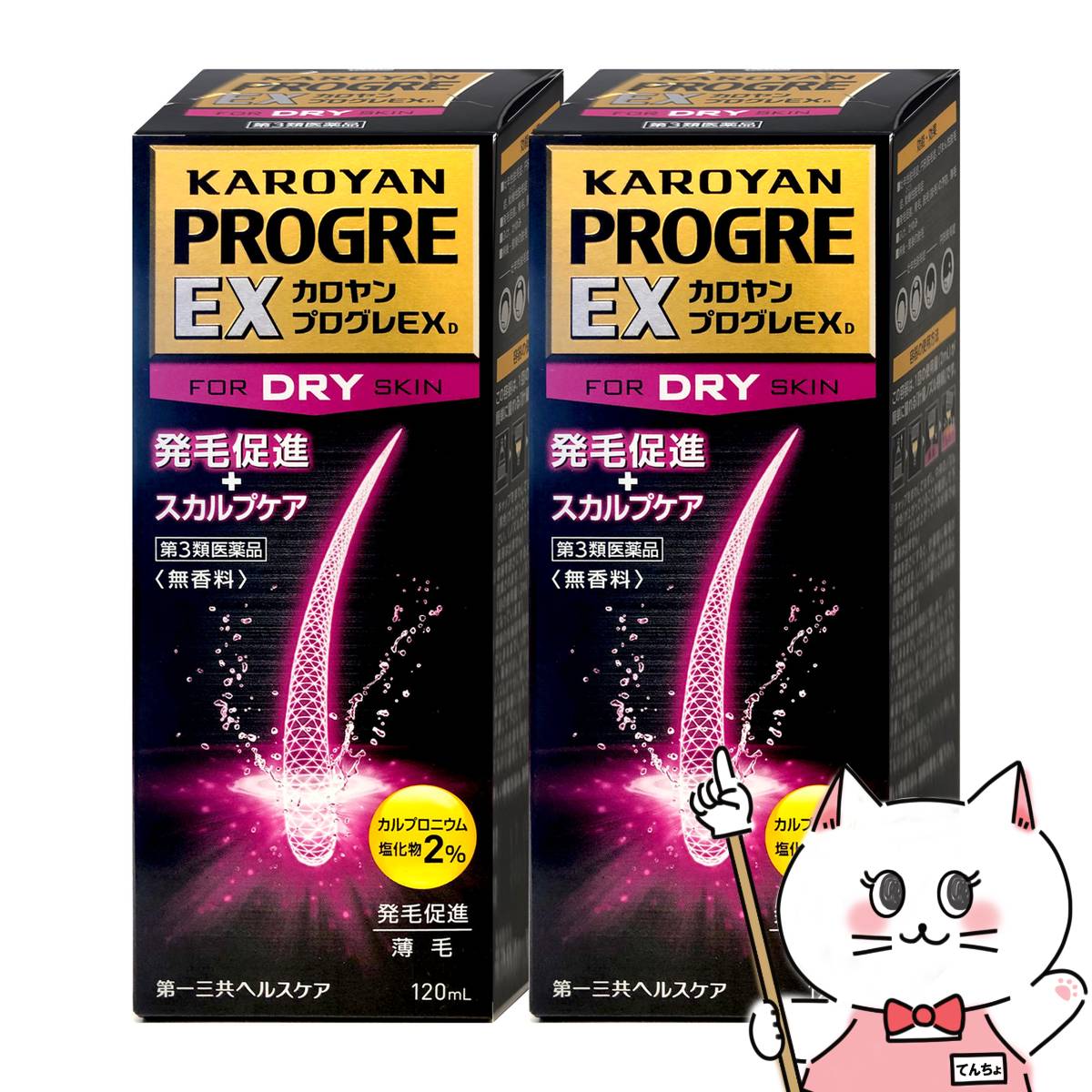 【最大400円OFFクーポン】【第3類医薬品】【セット】カロヤンプログレEXD 120ml×2個【発毛促進/スカル..