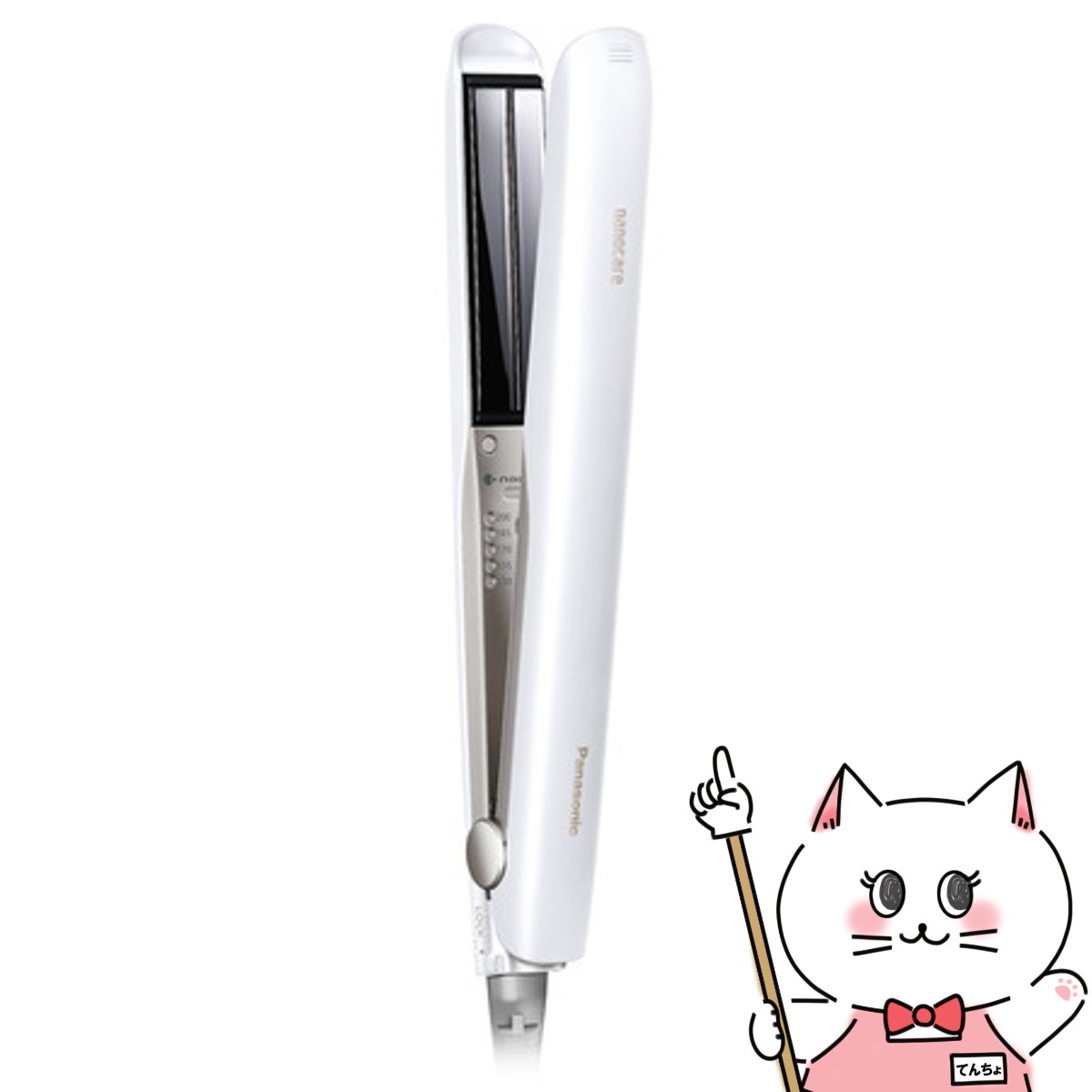 【最大400円OFFクーポン】パナソニック EH-HS0J-W 白 ストレートアイロン ナノケア ホワイト (1216375)【ヘアケア ヘアアイロン 温度調節...