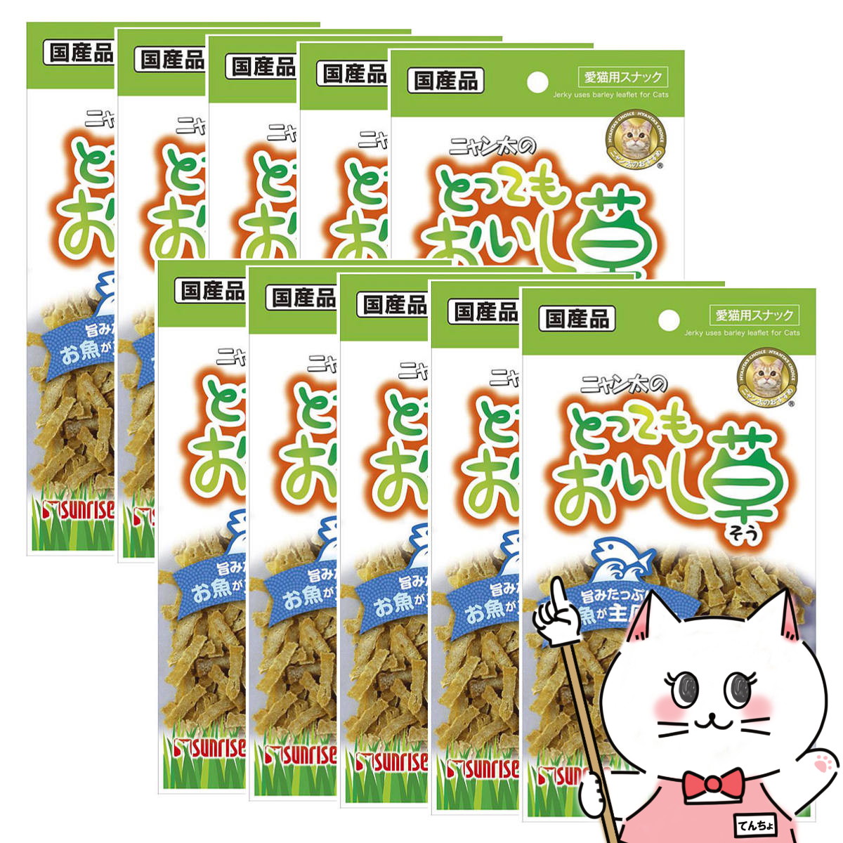 【お買い物マラソン】【セット】サンライズ ニャン太のとってもおいし草 40g SNY-003×10個 【happiest】【宅配便送料無料】 (6029016-set1)