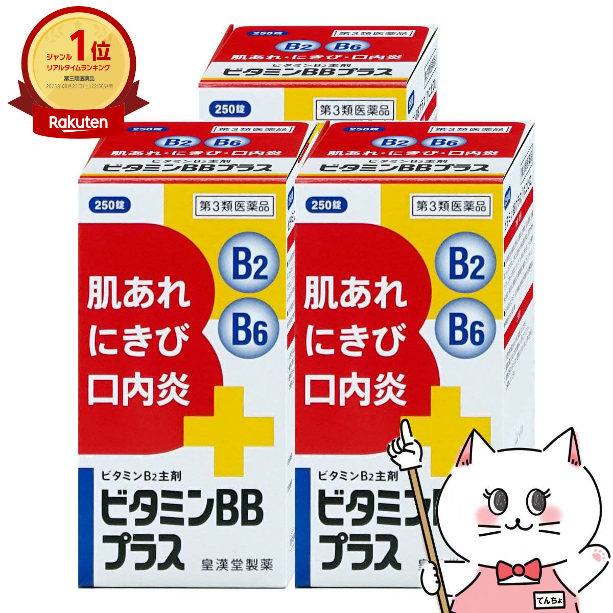 【第3類医薬品】【セット】ビタミンBBプラス｢クニヒロ｣ 250錠×3個【皇漢堂製薬】【肌トラブル】【宅配便送料無料】(6060478-set2)