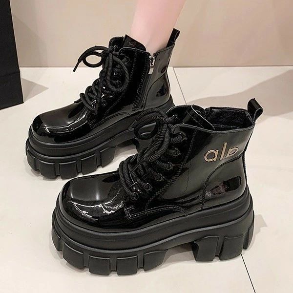 マーチンブーツ レディース 厚底 ロック系 プラットフォーム アンクルブーツ