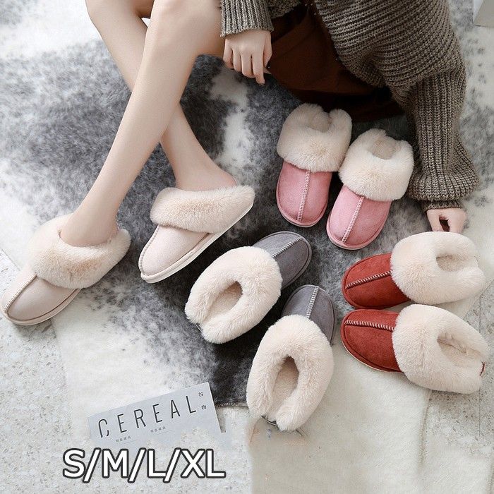 【全6カラー】 ルームシューズ レディース スリッパ 暖かい メンズ ふわふわ もこもこ ムートン ムートンスリッパ ファー 冬 男女兼用 北欧 あったか おし...