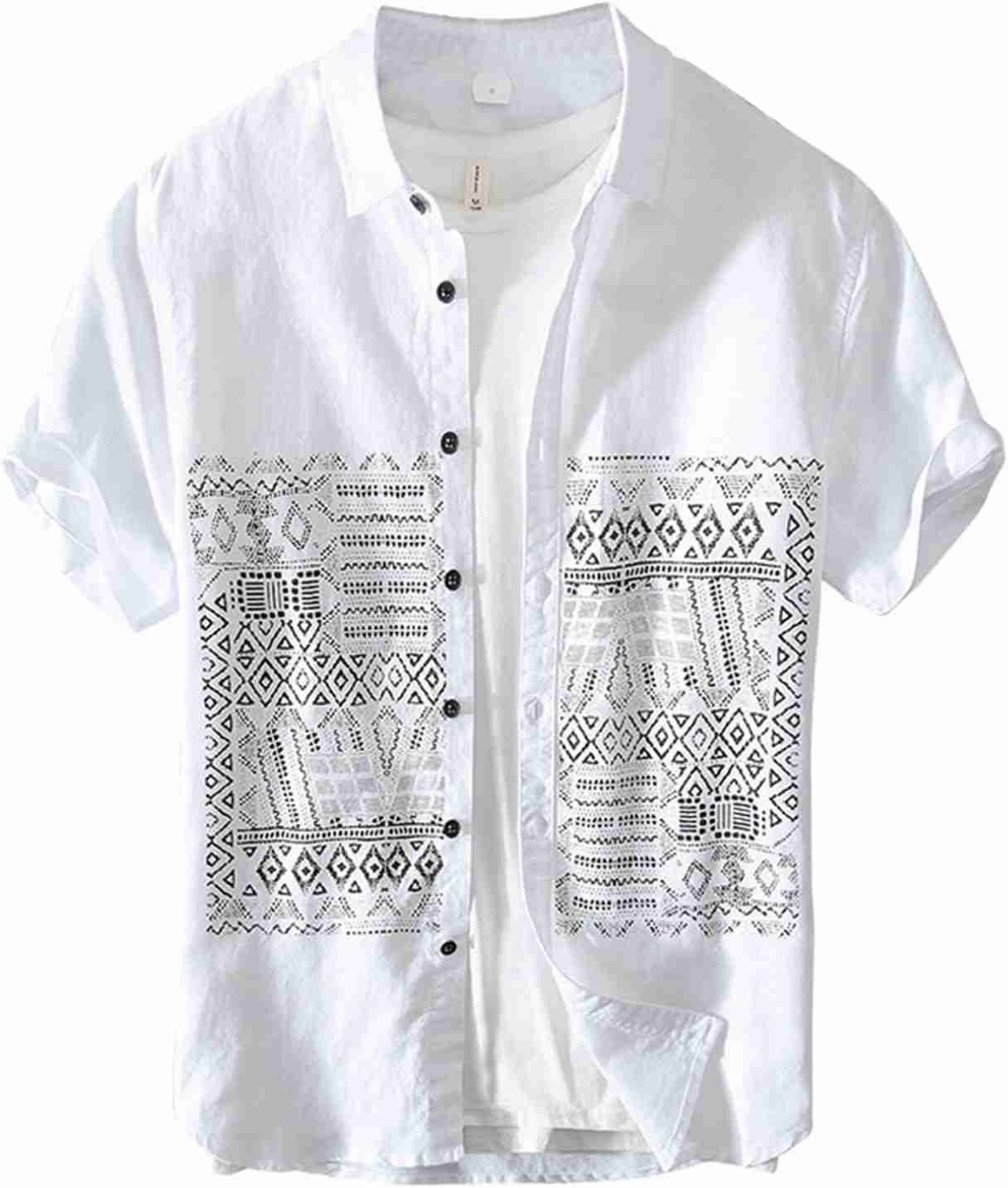 通気 カーディガン 薄手 プ 軽量 エスニック 快適 レトロ メンズ 折り襟 半袖シャツ 上着 綿麻シャツ 柔らか カジュアル リネン(4)