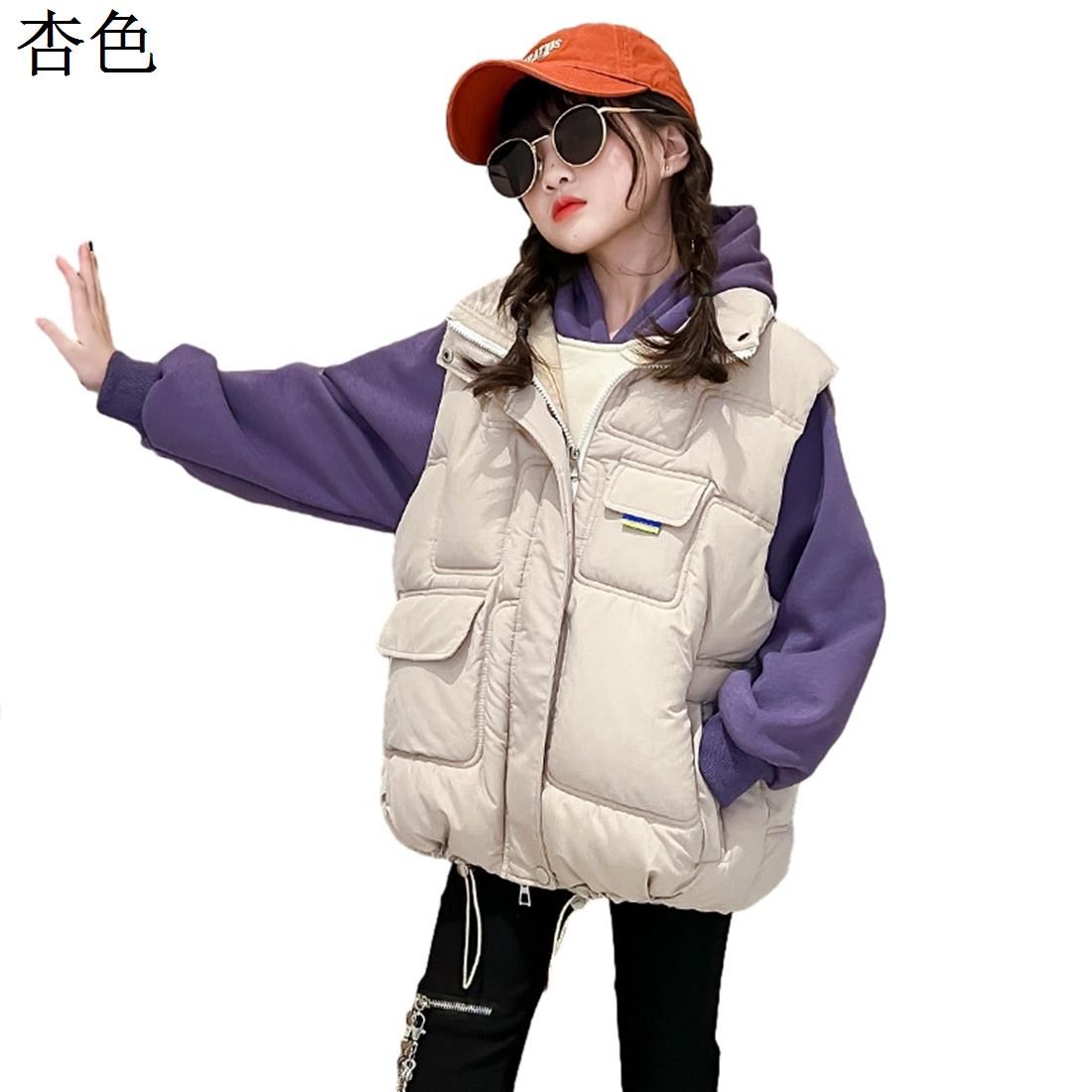 ベスト 前開き 女の子 中綿ベスト キッズ服 軽量 防寒対策 ベビー 男の子 キッズベスト 子供 防風 春秋冬 綿入上着 保温 立ち襟 2