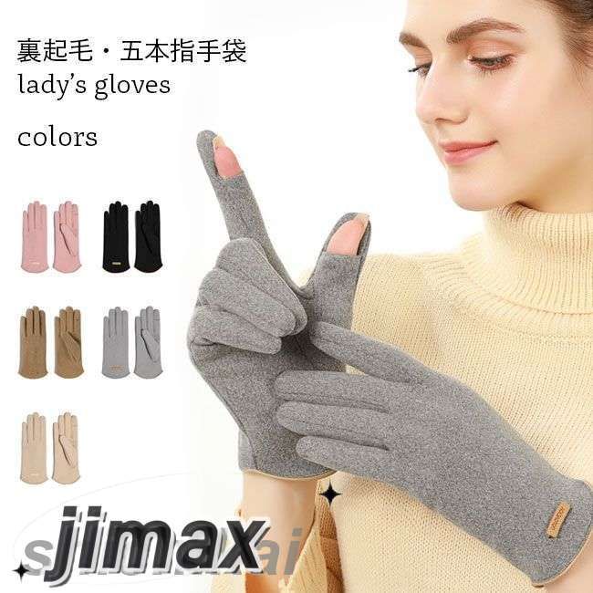 五本指 手袋 レディース 厚手 冬 手袋 裏起毛 おしゃれ タッチパネル対応 5本指手袋 暖かい 裏ボア手袋..