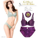 脇高花柄レースブラジャー&ショーツセット下着(J5062) G H 65 70 75 80 85 90 95 大きいサイズ