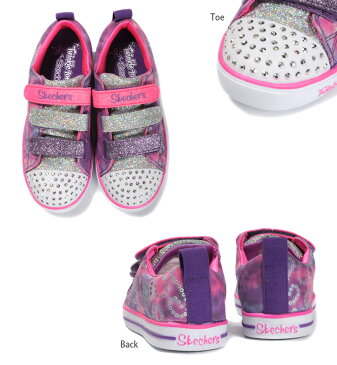 SKECHERS SPARKLE LITE-RAINBOW BRIGHTS キッズ・ジュニア用スニーカーシューズ スケッチャーズ 16.5 17 17.5 18 18.5 19 19.5 20 20.5 21 21.5 22 22.5 23 20146L 子ども 女児 ベルクロ マジックテープ 靴 くつ パープル マルチ あす楽 送料無料