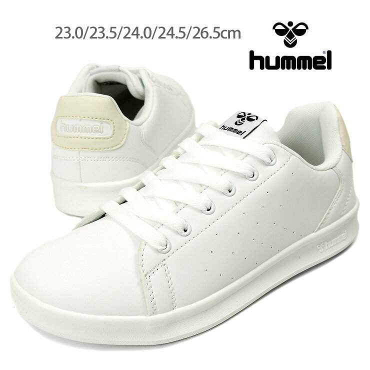 hummel BUSAN SMU 23.5 スニーカーシューズ ヒュンメル ブサンSMU HM211830 9642 ローカット 靴 くつ レディース 女性 紐 レースアップ コート系 軽量 白 ホワイトマシュマロ あす楽