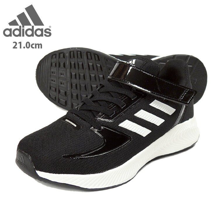 adidas CORE FAITO EL K キッズ・ジュニアスニーカーシューズ 21cm H01405 アディダス コアファイト ローカット ランニング ジョギング スポーツ 運動 ゴム紐 ひも ベルクロ 子供 子ども 靴 くつ 黒 ブラック あす楽