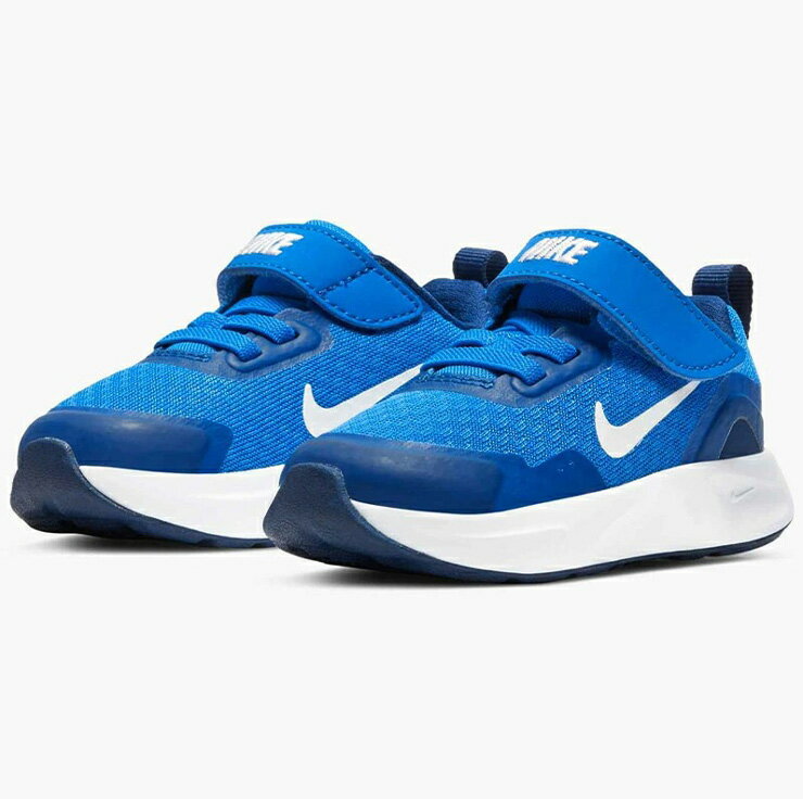 NIKE WEARALLDAY(TD) キッズ用スニーカーシューズ 12 13 14 15 16 ナイキ ウェアオールデイ CJ3818 404 ベビー トドラー 子ども 子供 男の子 男児 女の子 女児 幼児 運動靴 ベルクロ マジックテープ ゴム紐 靴 くつ 青 ブルー