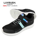 LUVRUSH by SUPERSTAR キッズ・ジュニア用女児スニーカーシューズ 19 20 21 21.5 22 22.5 23 ラブラッシュバイスーパースター moonstar ムーンスター 女の子 LV 1106WS 靴 くつ 運動靴 ゴム紐 ひも マジックテープ ベルクロ 黒 ブラック 箱アウトレット 送料無料