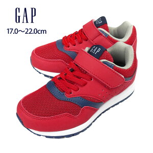 GAP キッズ・ジュニア用スニーカーシューズ 17 18 19 20 21 22 ギャップ GPK12205 マジックテープ ベルクロ ゴム紐 ローカット 合成皮革 合皮 子供 靴 くつ 男児 女児 男の子 女の子 赤 レッド RED 箱アウトレット 送料無料