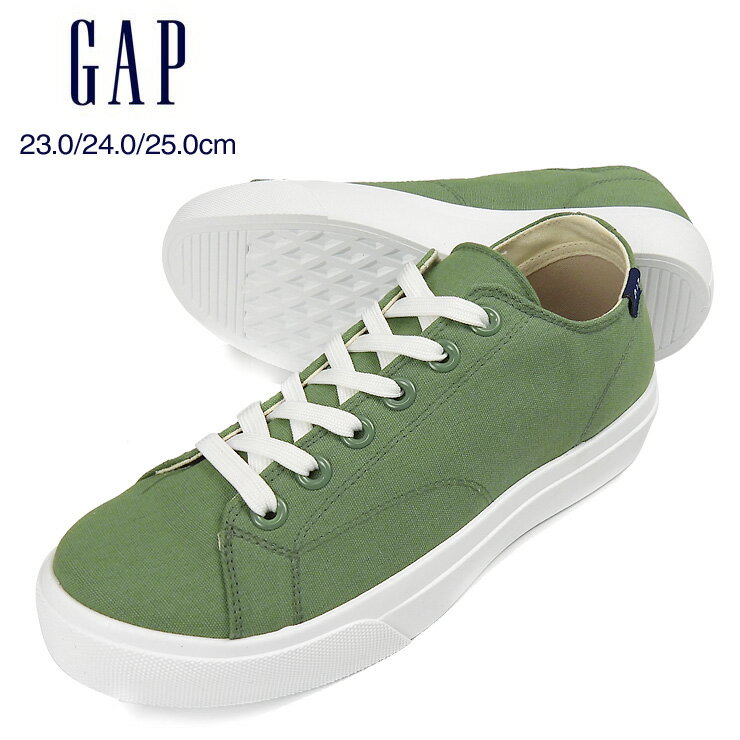 GAP ローカットキャンバススニーカーシューズ レディース グリーン 緑 23 24 25 GPU12201 ギャップ ウィメンズ 女性 婦人 靴 くつ レースアップ 紐 ひも キャンバス 通学 通勤 LIGTH GREEN 箱アウトレット 送料無料