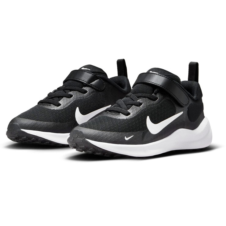 楽天おしゃれMarketNIKE REVOLUTION7（PSV） キッズ・ジュニア スニーカーシューズ BLACK/WHITE-WHITE 14 15 16 16.5 17 17.5 18 18.5 19 19.5 FB7690 003 ナイキ レボリューション7 子ども 子供 ベルクロ マジックテープ ゴム紐 靴 くつ 黒 ブラックホワイトホワイト 箱アウトレット