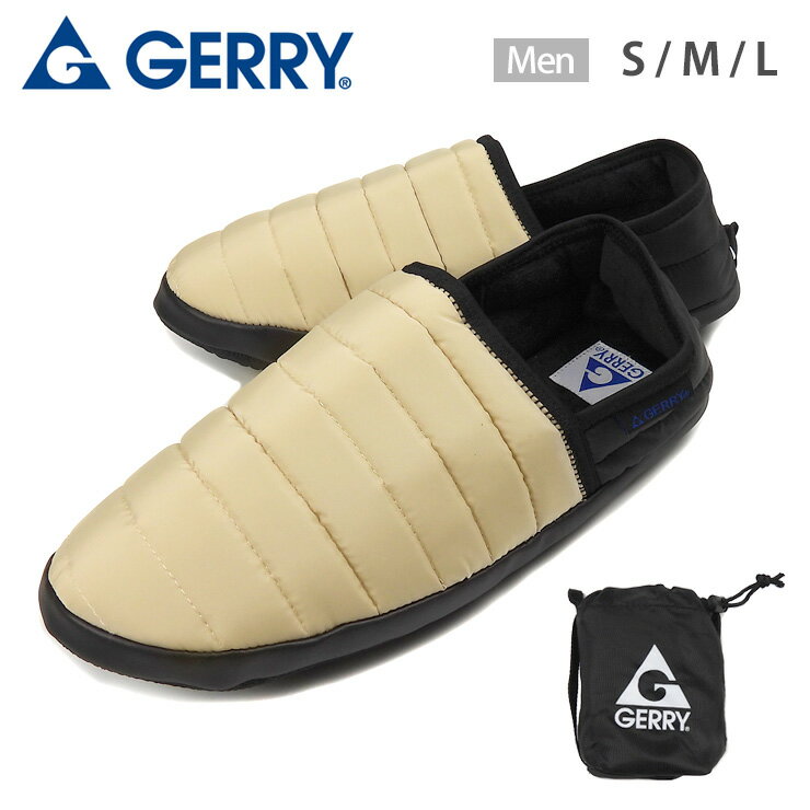 楽天おしゃれMarketGERRY モックシューズ メンズ 秋冬 BEG S M L GR-7504 ジェリー スニーカー 男性 紳士 軽量 靴 くつ アウトドア キャンプ 2way スリッポン バブーシュ サボ クロッグ 難燃 キルティング シューズバッグ付き ポーチ ベージュ 送料無料