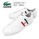 ラコステ スニーカー メンズ LACOSTE LEROND TRI 1 スニーカーシューズ メンズ 407 WHT/NVY/RED 25.5 26 26.5 27 28 ラコステ レロンド ルロン CMA044L 靴 くつ ローカット レースアップ 紐 ひも 男性用 紳士用 トリコロール クラシックコート 白 ホワイト WHITE 箱アウトレット