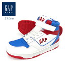 GAP KIDS ハイカット スニーカー シューズ 23cm トリコロール GPK22342 ギャップ キッズ ジュニア マジックテープ ベルクロ 面テープ はっ水加工 撥水 合成皮革 合皮 子供 子ども 靴 くつ ゴム紐 白 青 赤 ホワイト ブルー レッド 箱アウトレット sh2105(4)
