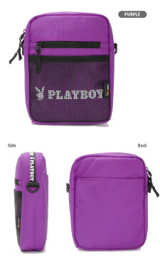 PLAYBOY ミニショルダーバッグ プレイボーイ PL-SD14 斜め掛け 肩掛け ポシェット ミニバッグ 縦型 鞄 かばん バッグ ロゴ メンズ レディース キッズ ジュニア 子ども 子供 紫 赤 パープル レッド あす楽