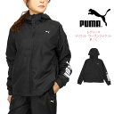 プーマ ウィンドブレーカー メンズ PUMA レディース トリコット ウーブンジャケット M L プーマ 522625 01 アウター ウインドブレーカー パーカー ジャケット ジップアップ ファスナー 前開き 羽織 防風 シャカシャカ 女性 婦人 長袖 フード 帽子 ロゴ シンプル 黒 ブラック Puma Black