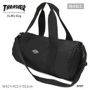 THRASHER スラッシャー ボストンバッグ ショルダーバッグ ダッフルバッグ ロールボストン THR-268 肩掛け レディース メンズ ユニセックス 男女兼用 鞄 かばん スケートボード スケボー 部活 シンプル 無地 撥水 はっ水 横長 黒 ブラック BKWT