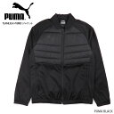 PUMA TEAMLIGA HYBRID ジャケット メンズ 秋冬 ポリエステル ナイロン ブラック 黒 M 657822 03 プーマ 男性 紳士 アウター ジップアップ ジッパー ファスナー シンプル ロゴ スポーツ 運動 ジム 中綿 ジャージ 異素材 無地 PUMA BLACK